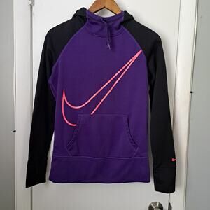 Nike Therma FIt Purple and Black Women's Small Activeware Athletic Hoodie